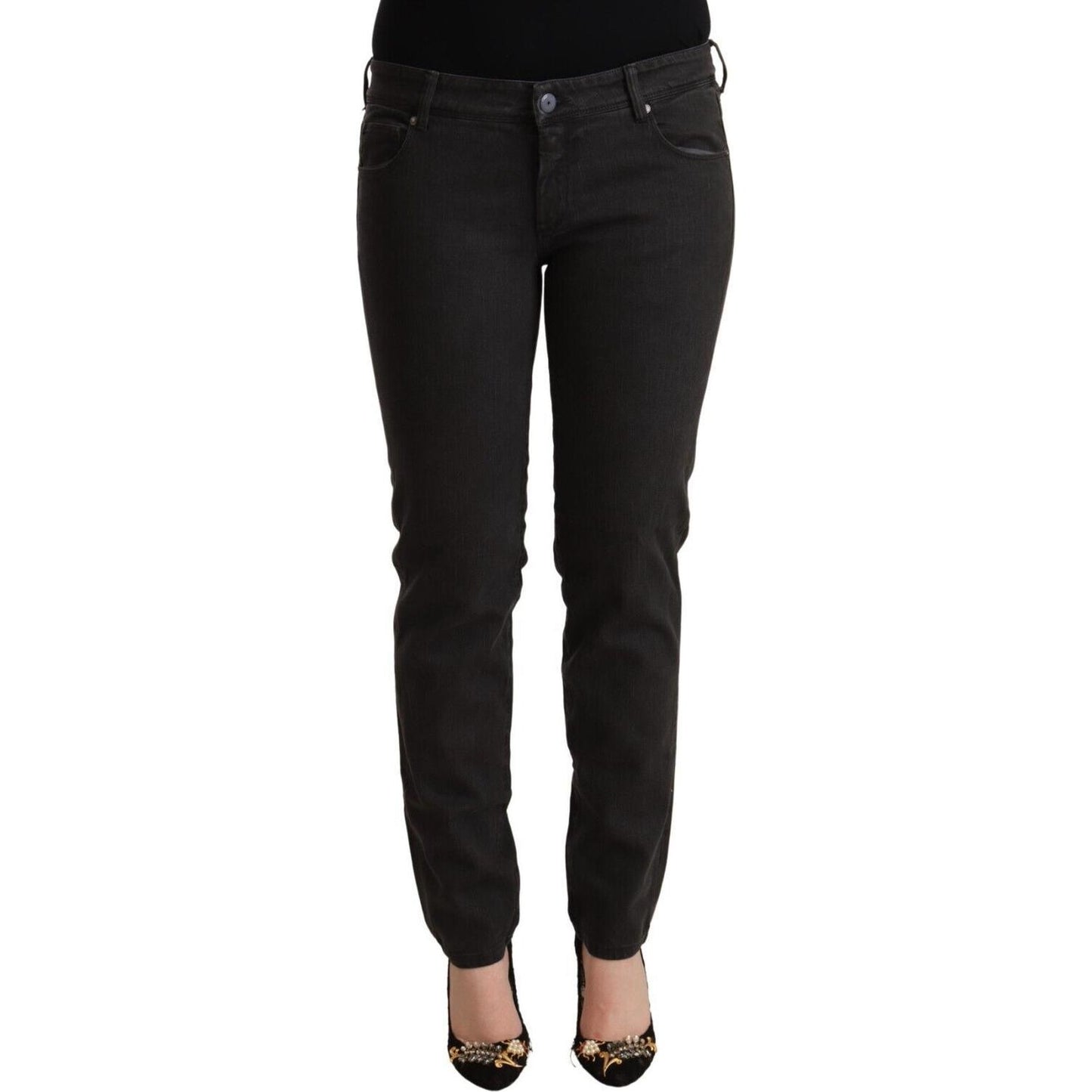 Chic Black Low Waist Skinny Denim