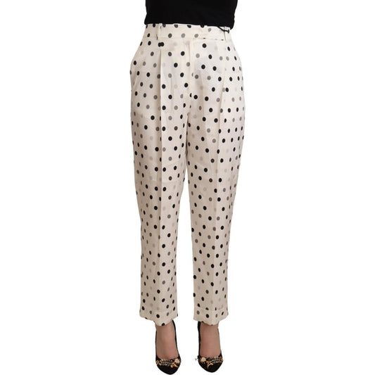 Chic High Waist Polka Dotted Tapered Pants