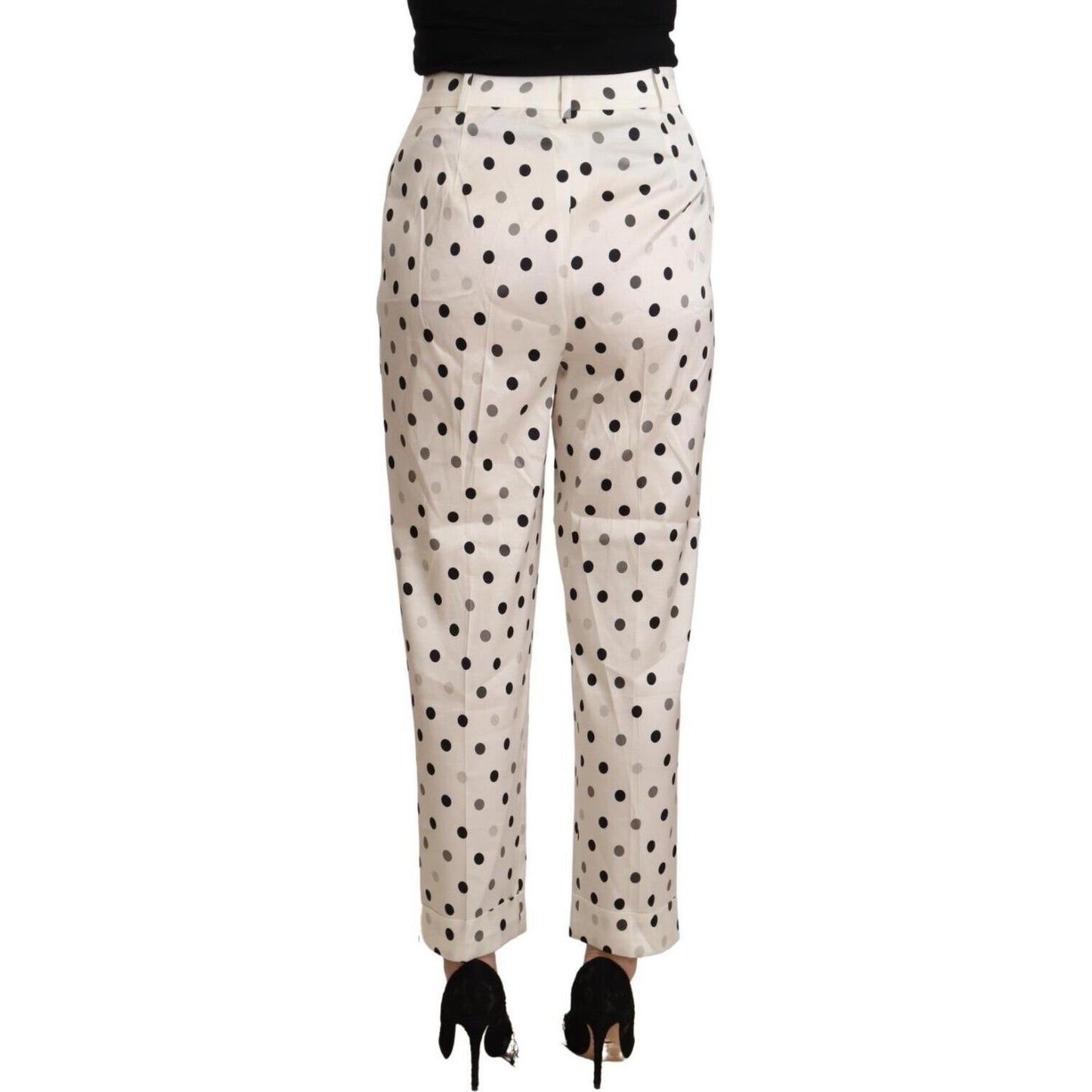 Chic High Waist Polka Dotted Tapered Pants