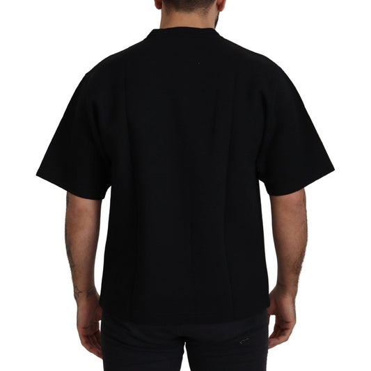 Elegant Black Cotton Blend Crewneck T-Shirt