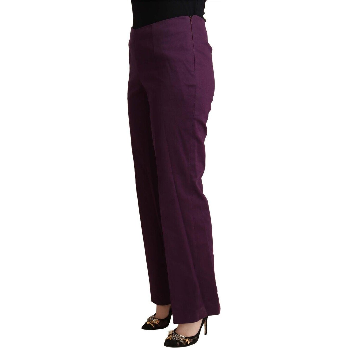 Elegant Violet High Waist Tapered Pants