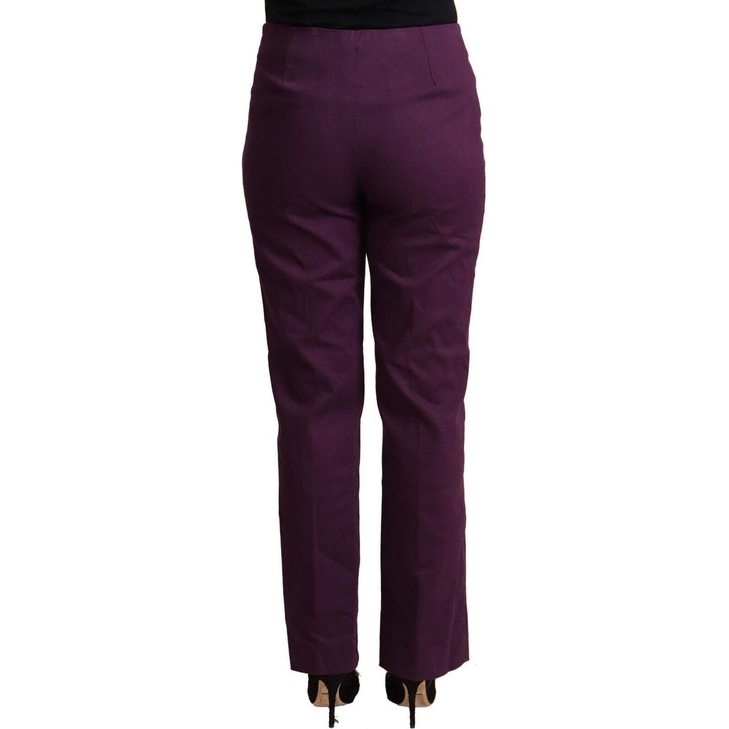 Elegant Violet High Waist Tapered Pants