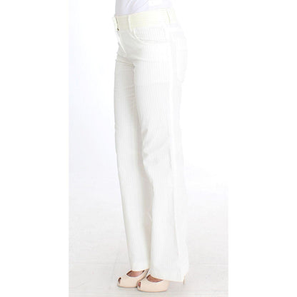 Ermanno Scervino White Striped Straight Fit Pants