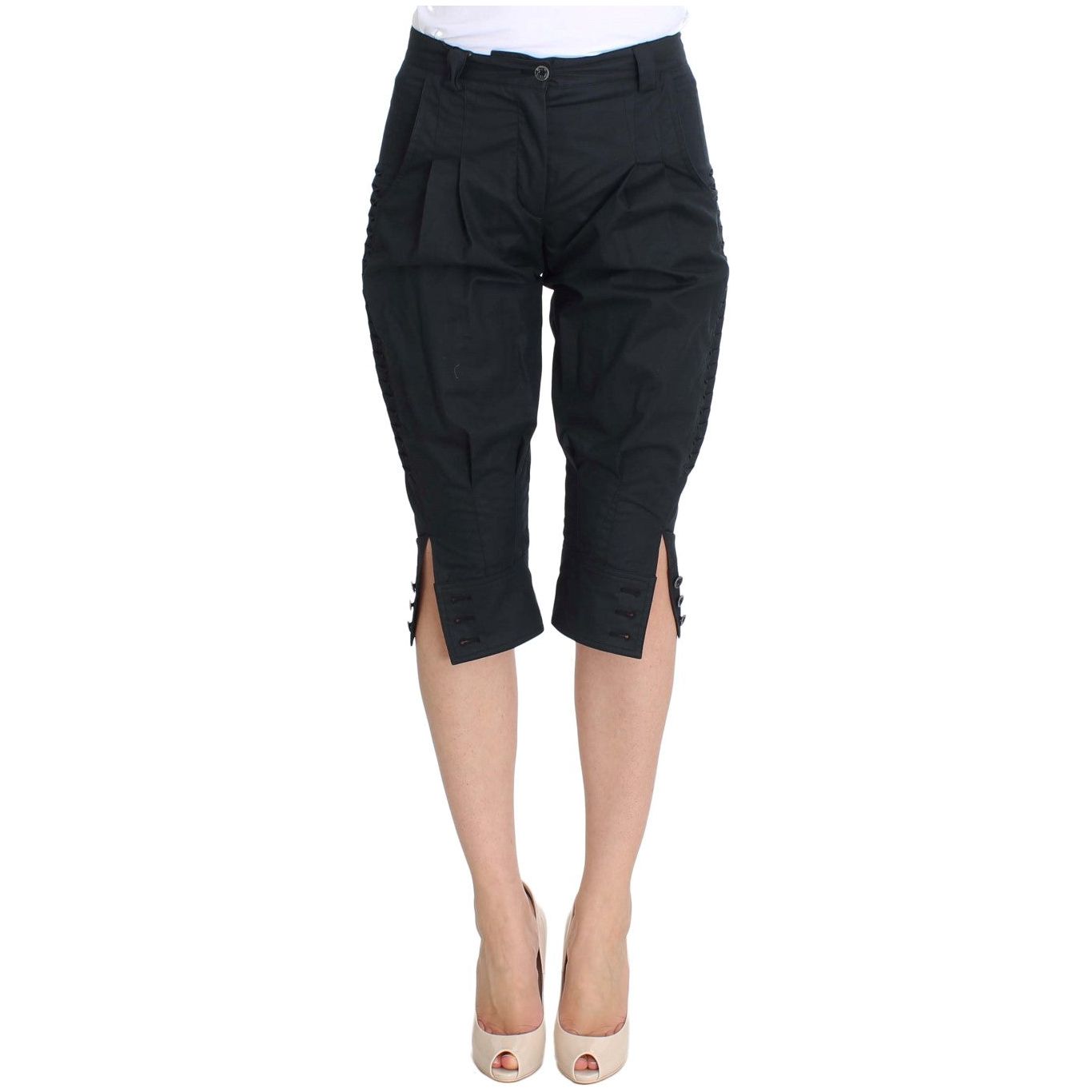 Chic Blue Cotton Casual Pants