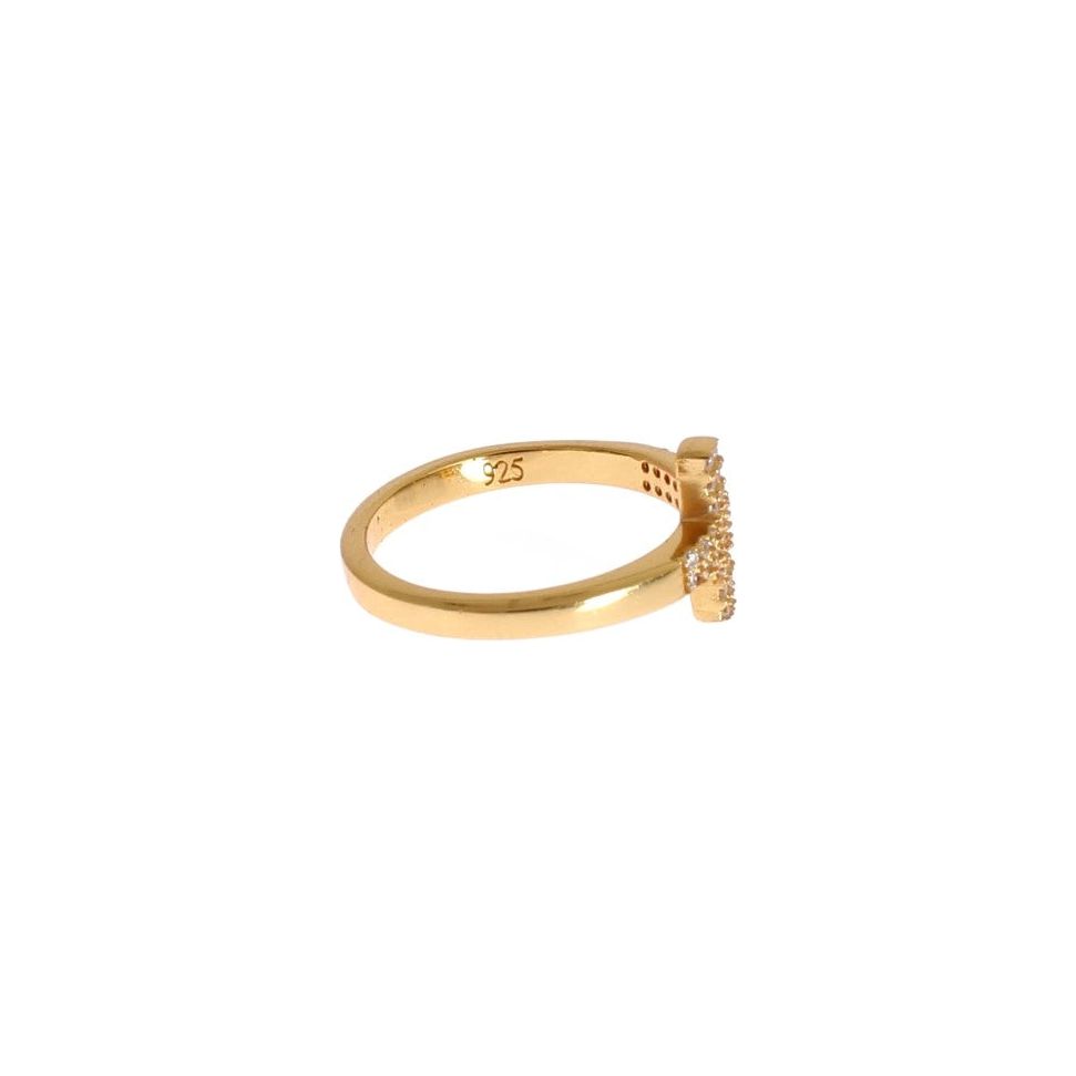 Nialaya Elegant Gold Plated Sterling Silver CZ Ring elegant-gold-plated-sterling-silver-cz-ring