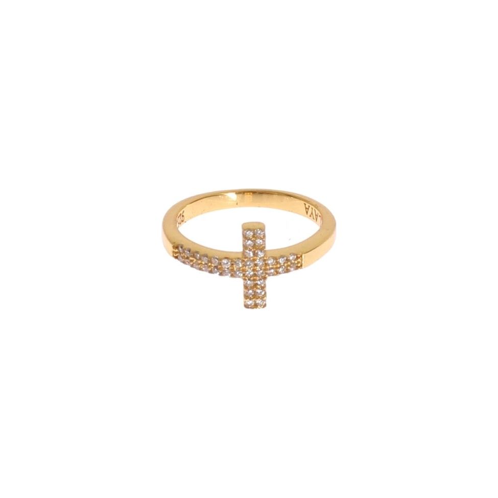 Elegant Gold Plated Sterling Silver CZ Ring