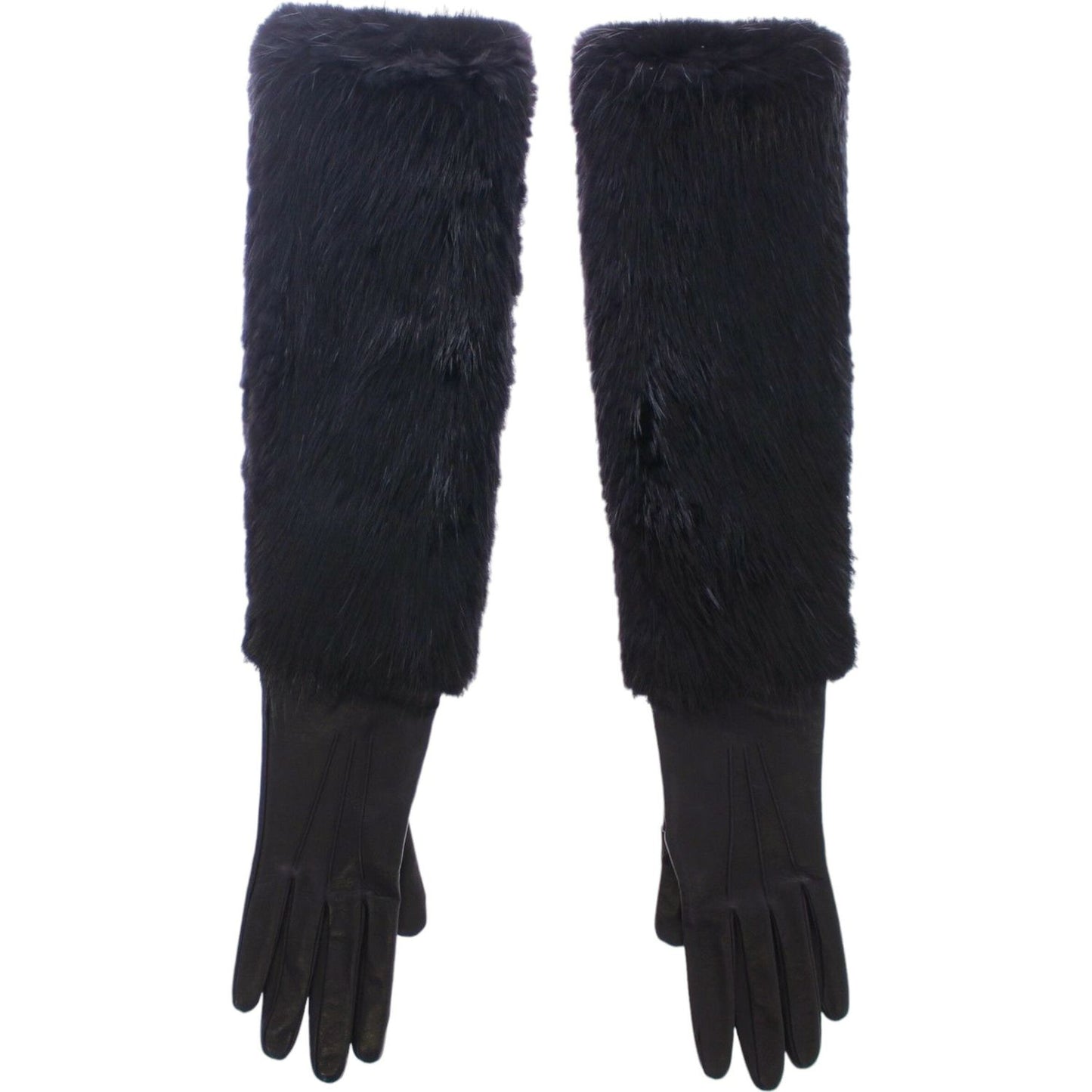 Dolce & Gabbana | Elegant Elbow Length Leather Gloves| McRichard Designer Brands   