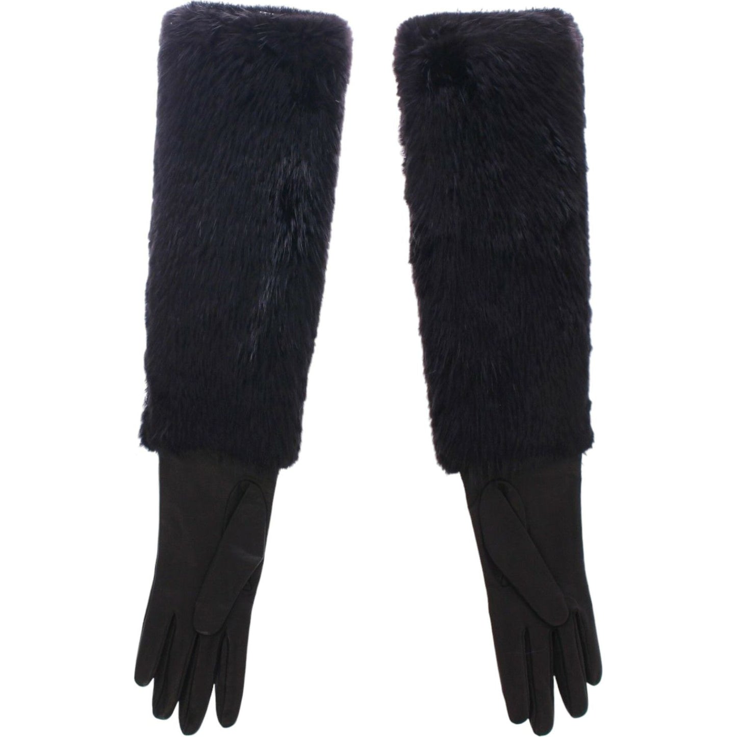 Dolce & Gabbana | Elegant Elbow Length Leather Gloves| McRichard Designer Brands   