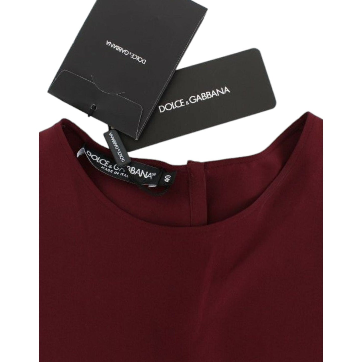 Dolce & Gabbana Enchanted Sicilian Silk Top red-3-4-sleeve-silk-blouse