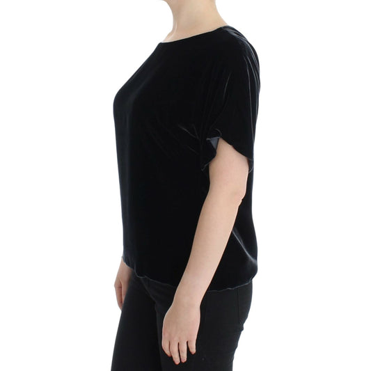 Dolce & Gabbana Enchanting Velvet Short Sleeve Top black-velvet-shortsleeved-blouse