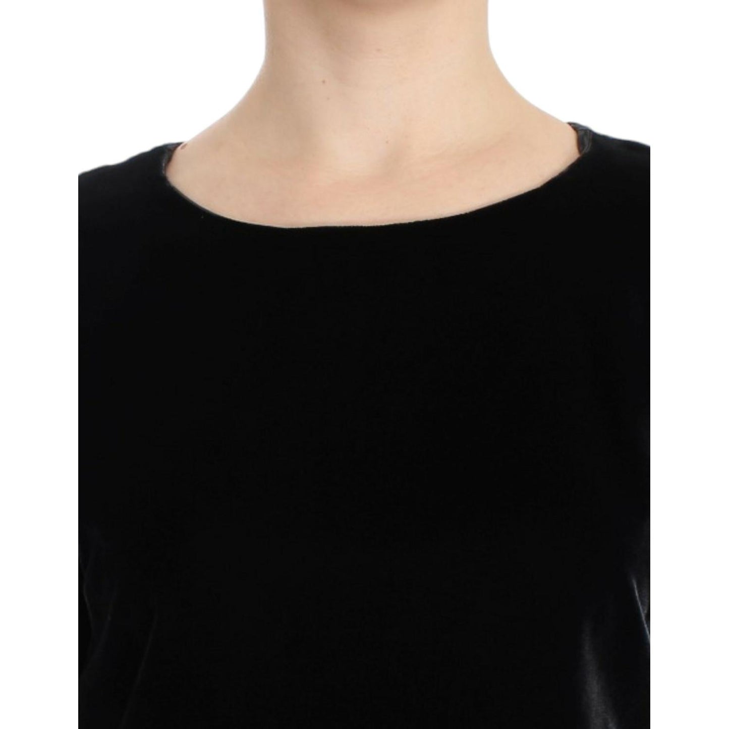 Dolce & Gabbana Enchanting Velvet Short Sleeve Top black-velvet-shortsleeved-blouse