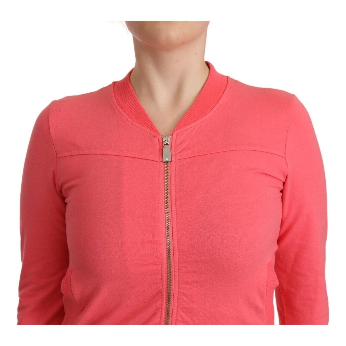 Elegant Pink Full Zip Sweater