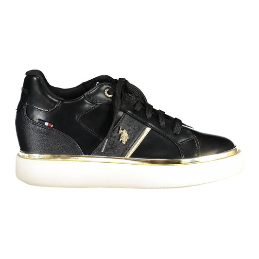 U.S. POLO ASSN. Chic Black Lace-Up Sneakers with Logo Detailing U.S. POLO ASSN.