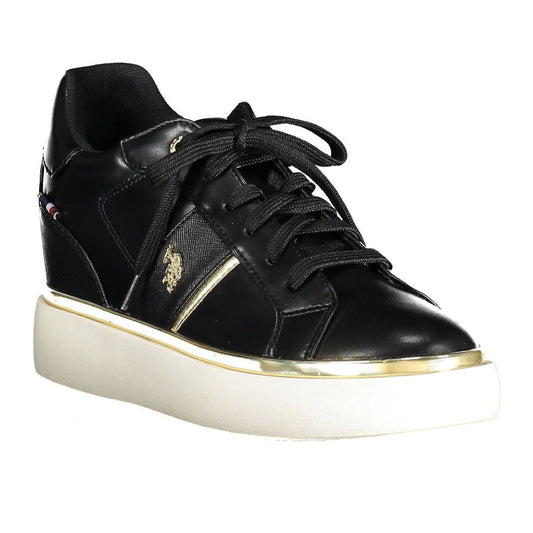 Chic Black Lace-Up Sneakers with Logo Detailing