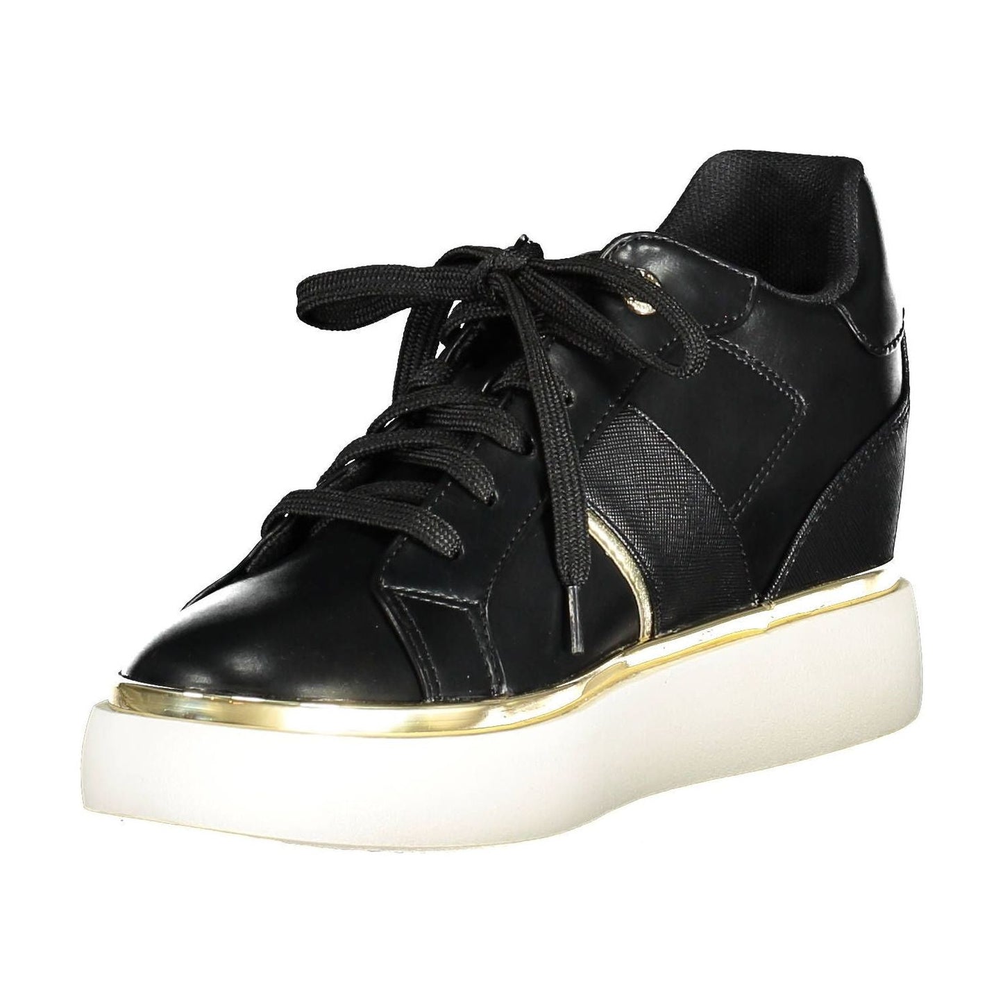 Chic Black Lace-Up Sneakers with Logo Detailing