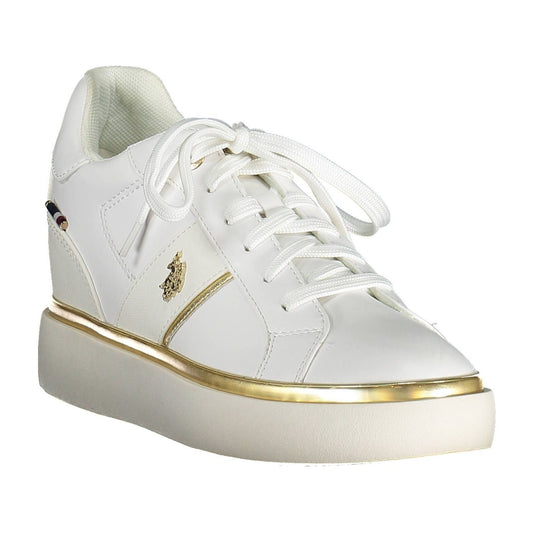 U.S. POLO ASSN. Chic White Lace-Up Sneakers with Logo Detail U.S. POLO ASSN.