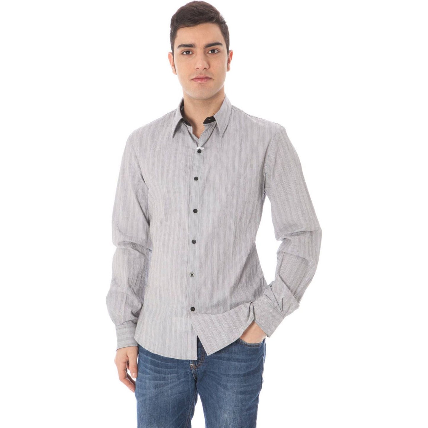 Elegant White Italian Collared Shirt