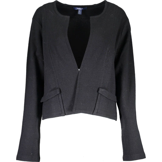 Elegant Long Sleeve Black Cardigan