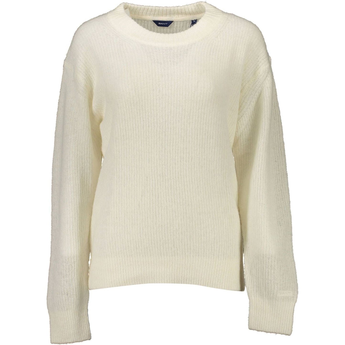 Elegant White Wool-Blend Sweater