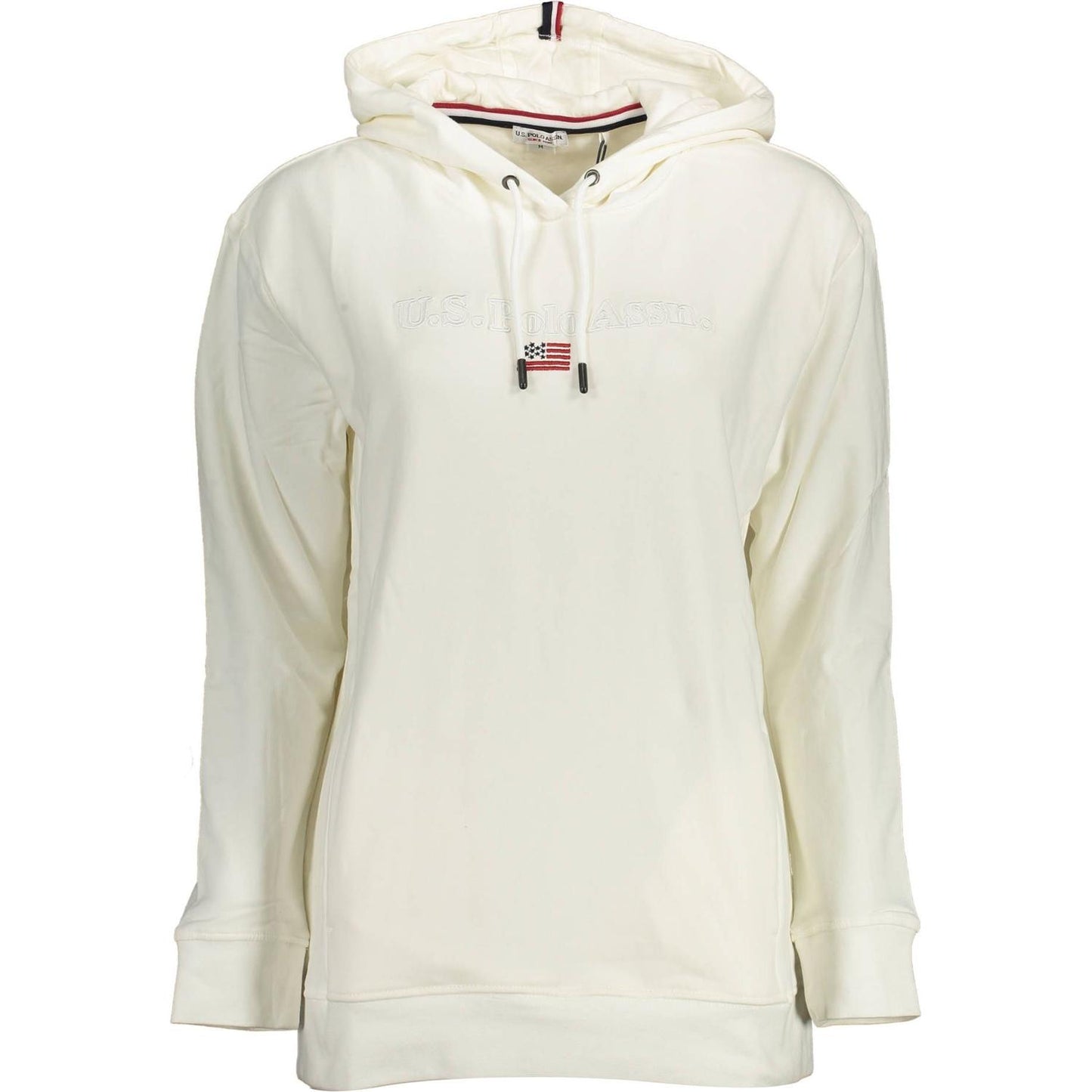 Chic White Hooded Sweatshirt with Embroidery