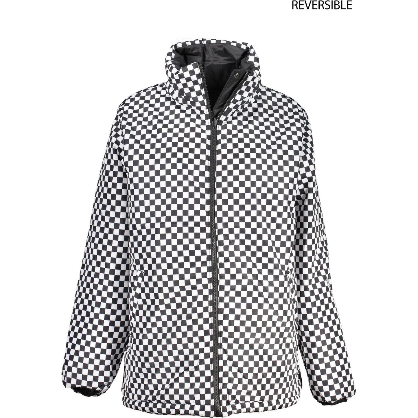 Reversible Black Check Long Sleeve Jacket