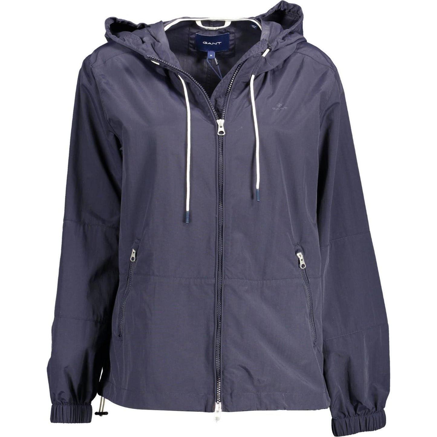 Chic Blue Hooded Sports Jacket