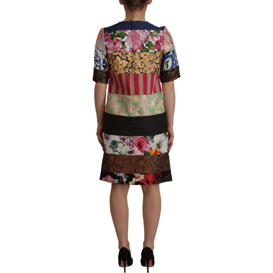 Patchwork Sheath Mini Dress - Multicolor Elegance Dolce & Gabbana