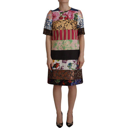 Patchwork Sheath Mini Dress - Multicolor Elegance Dolce & Gabbana