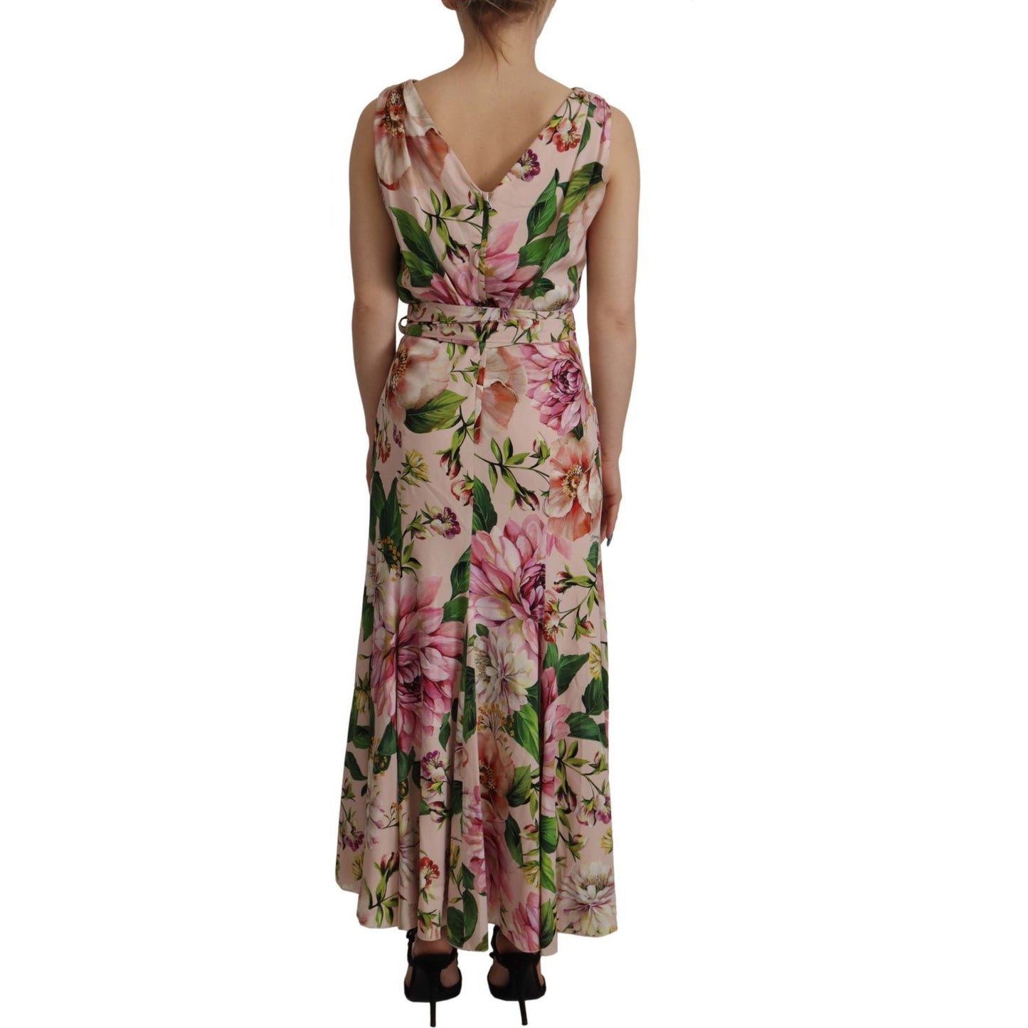 Elegant Floral Silk Wrap Dress