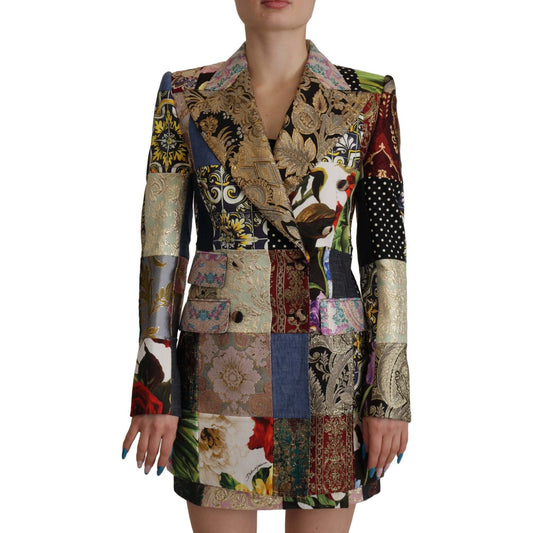 Elegant Multicolor Patchwork Blazer Jacket