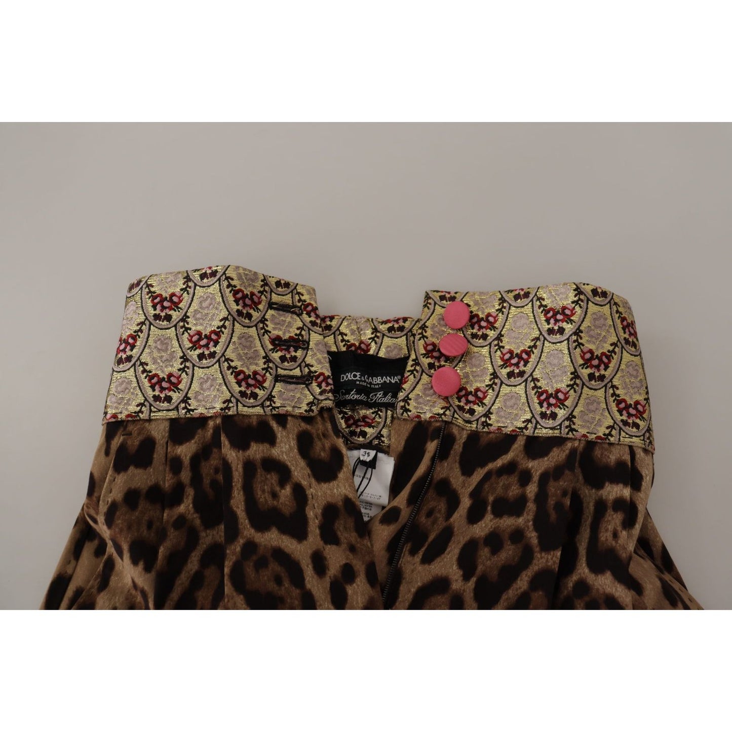 High Waist Cropped Leopard Jacquard Pants