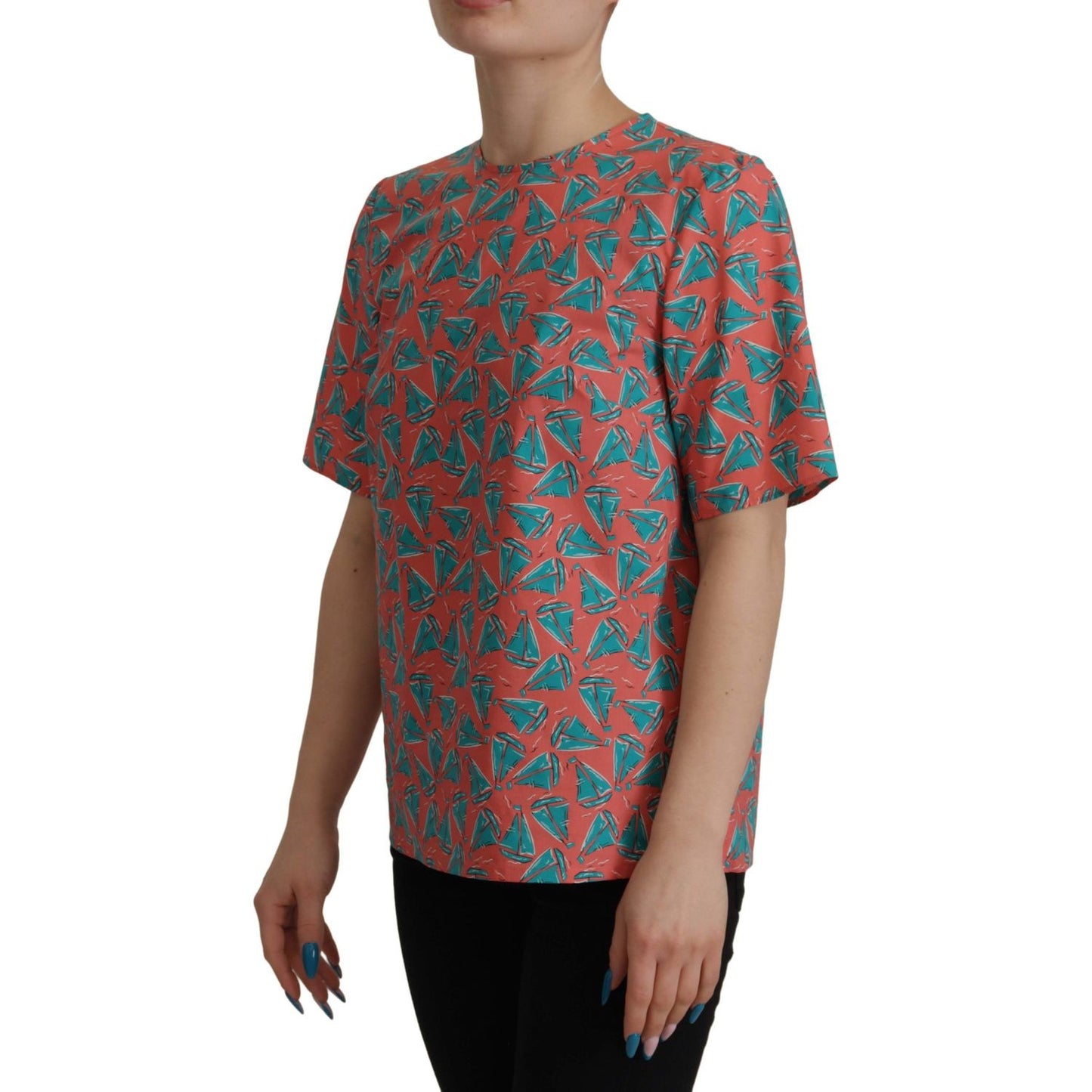 Dolce & Gabbana Pink Sail Boat Print Cotton T-shirt