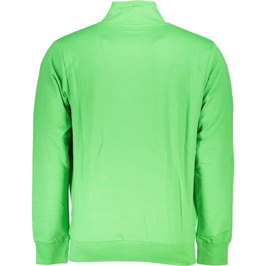 Green High Collar Embroidered Sweatshirt