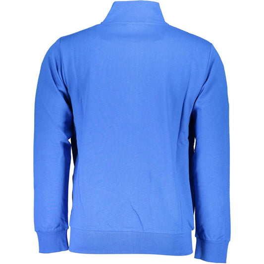 Elevated Casual Blue Zip Sweatshirt