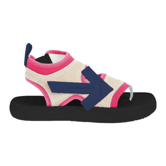 Fuchsia Neoprene Suede Sandals