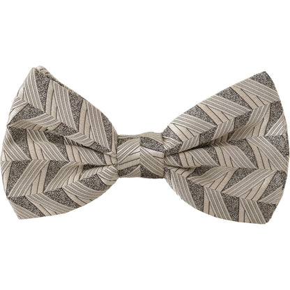 Dolce & Gabbana Gray 100% Silk Adjustable Neck Papillon Bow Tie