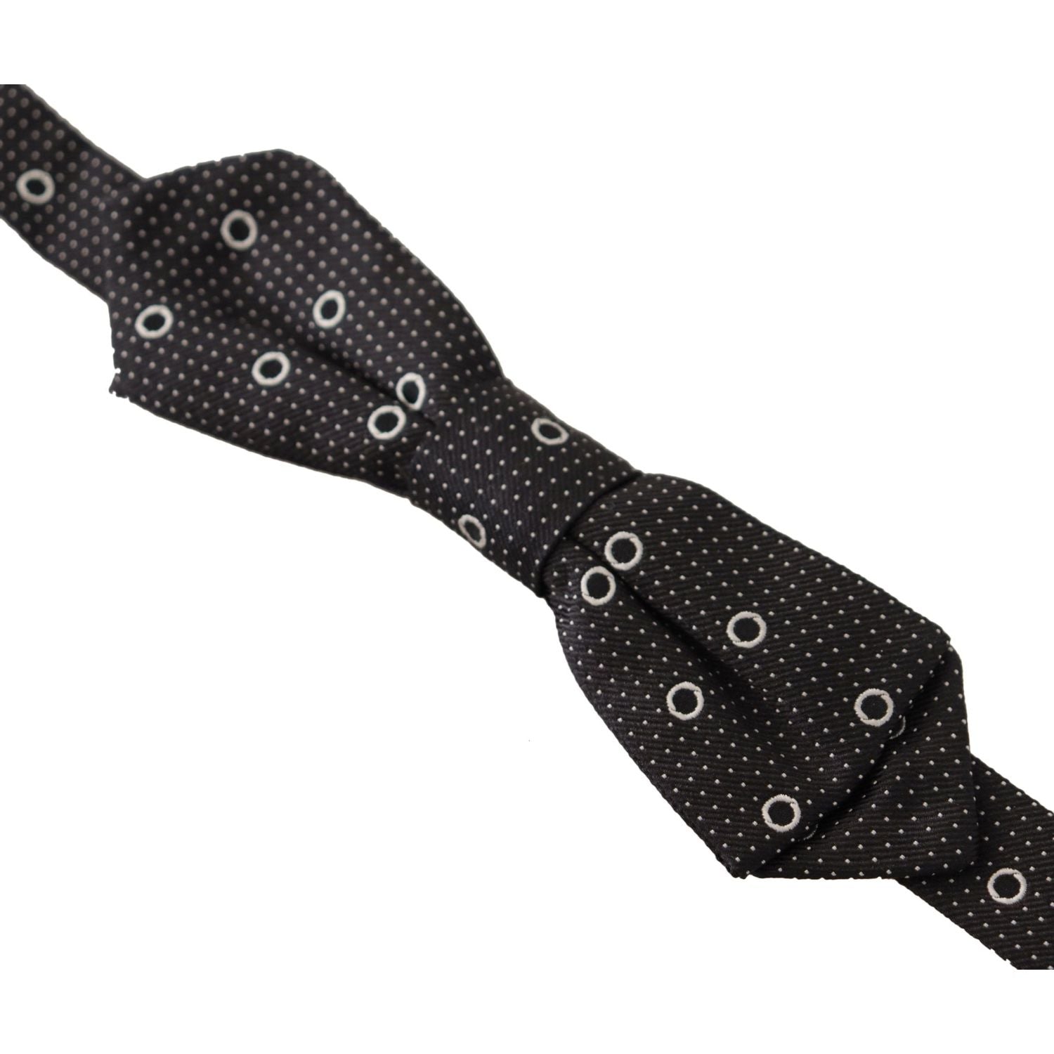 ربطة عنق من الحرير من Dolce &amp; Gabbana منقطة باللونين الأسود والأبيض