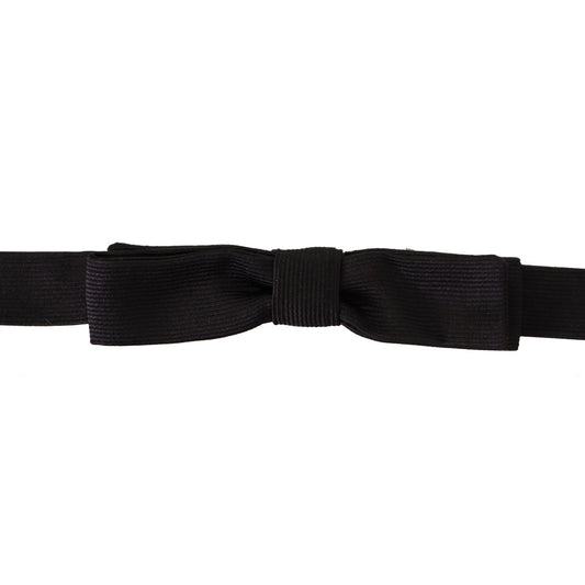 Dolce & Gabbana Black 100% Silk Adjustable Neck Papillon Tie