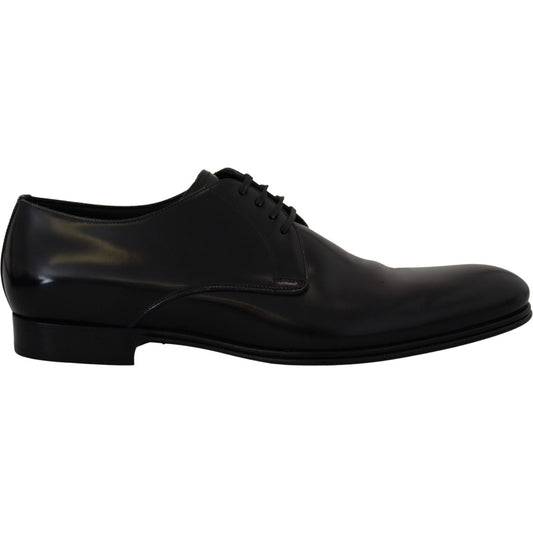 Elegant Black Leather Derby Shoes