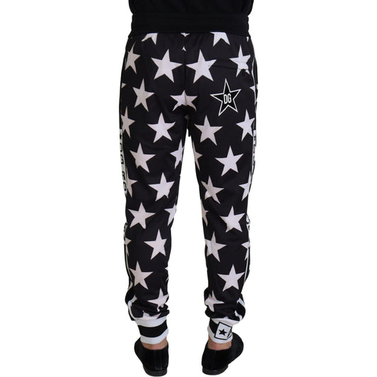 Star Print Casual Sweatpants with Logo Detail