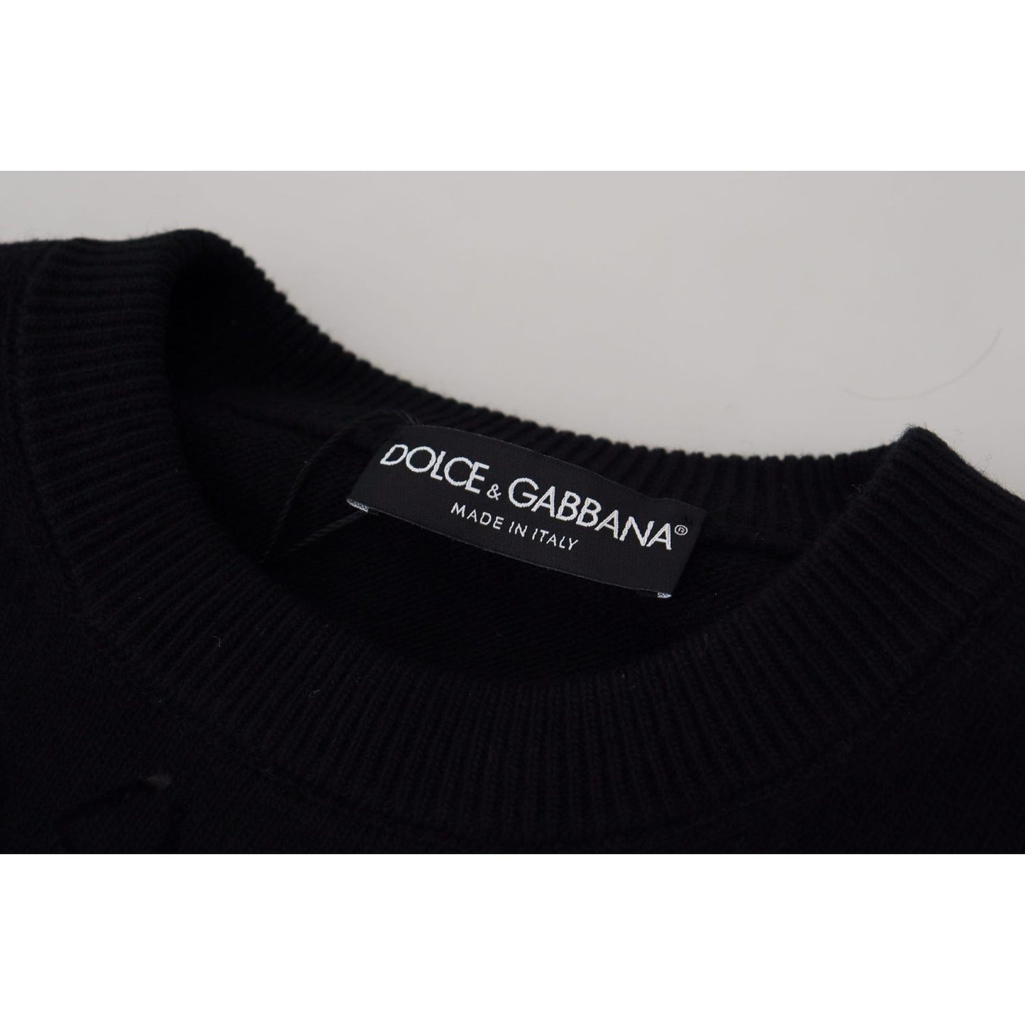 Elegant Black Logo Wool Sweater