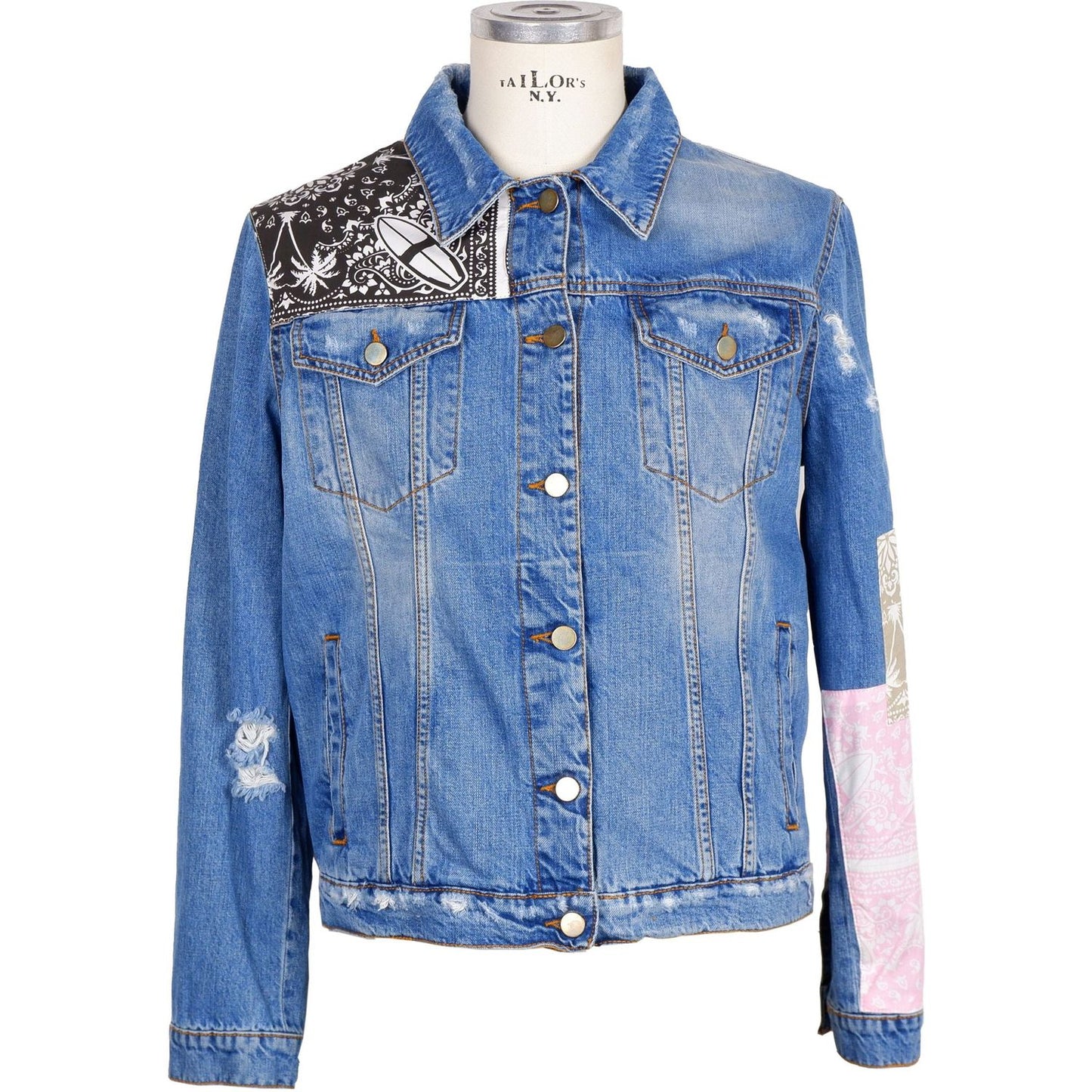 Abstract Denim Elegance Men's Jacket