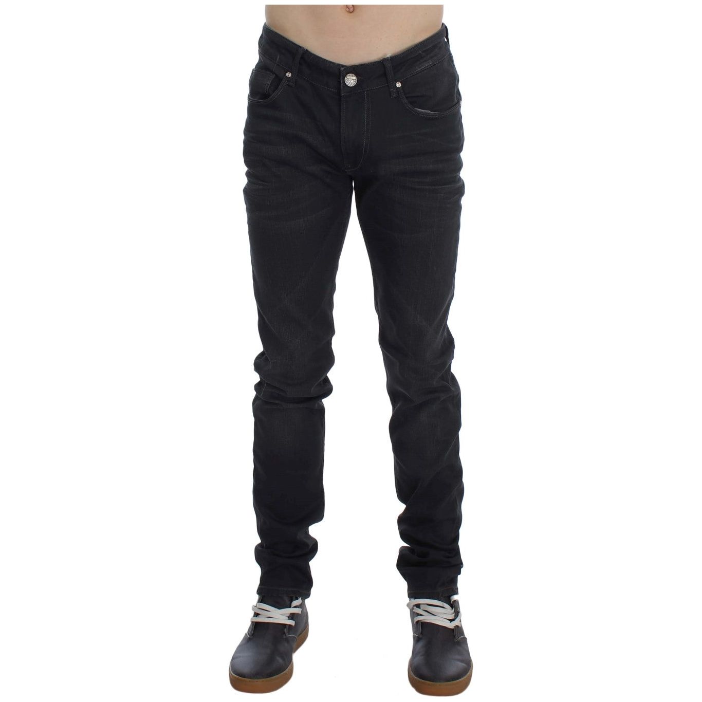 Sleek Gray Slim Fit Men's Premium Denim