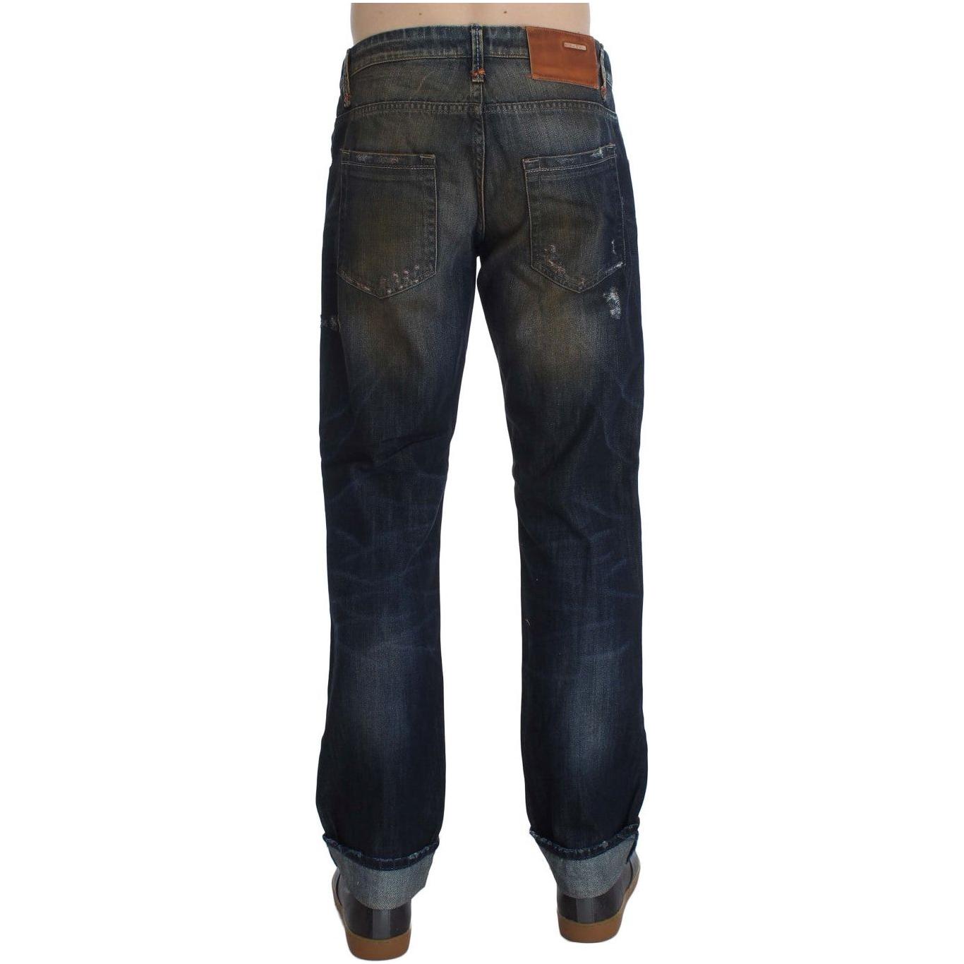 Acht Blue Wash Cotton Regular Straight Fit Jeans