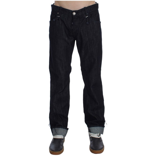 Elegant Straight Fit Blue Mens Jeans