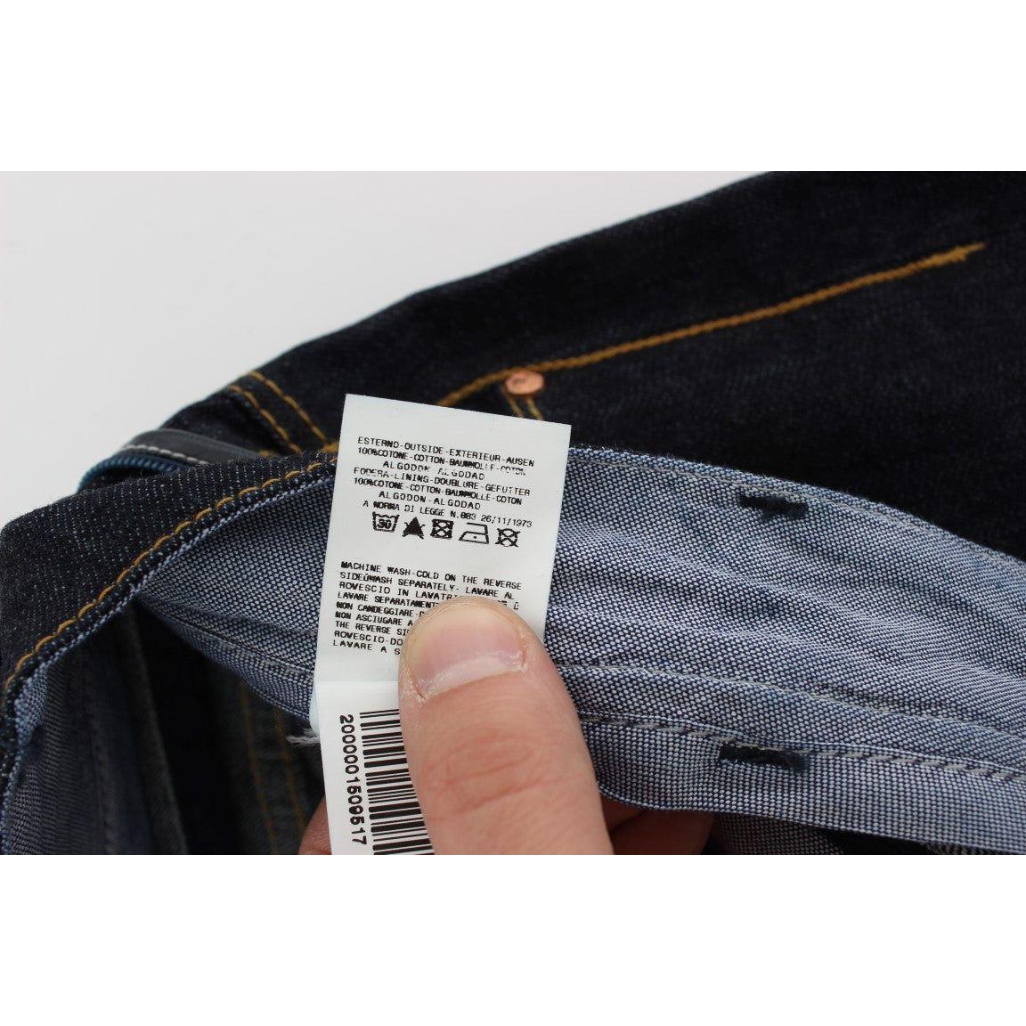 Acht Blue Cotton Regular Straight Fit Jeans Jeans & Pants