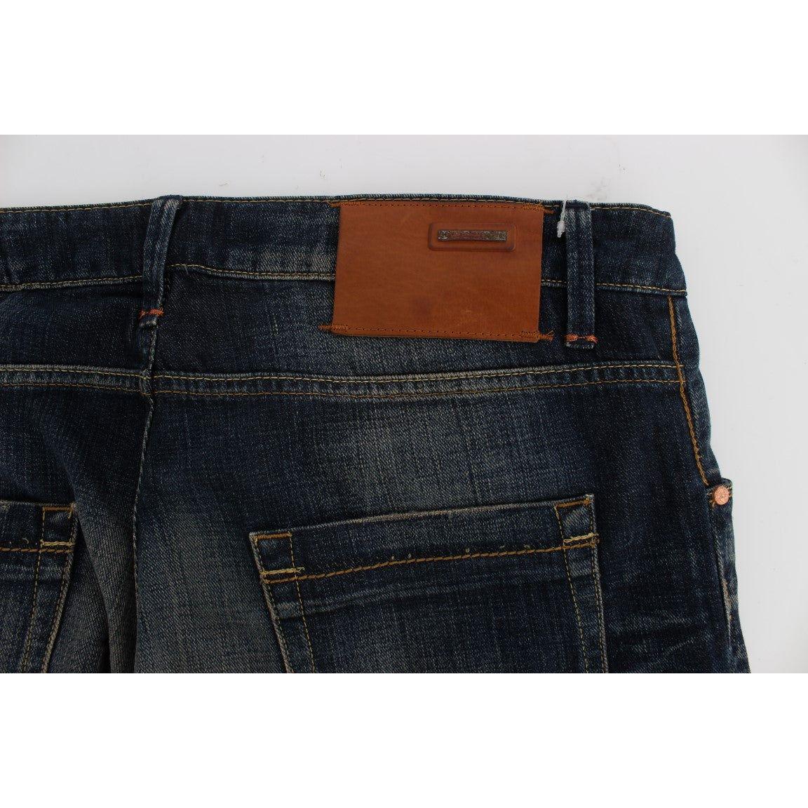 بنطلون جينز رجالي أنيق بقصّة مستقيمة وخصر منخفض