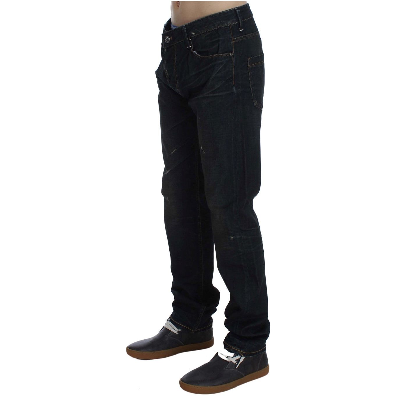 Elegant Straight Fit Dark Blue Jeans