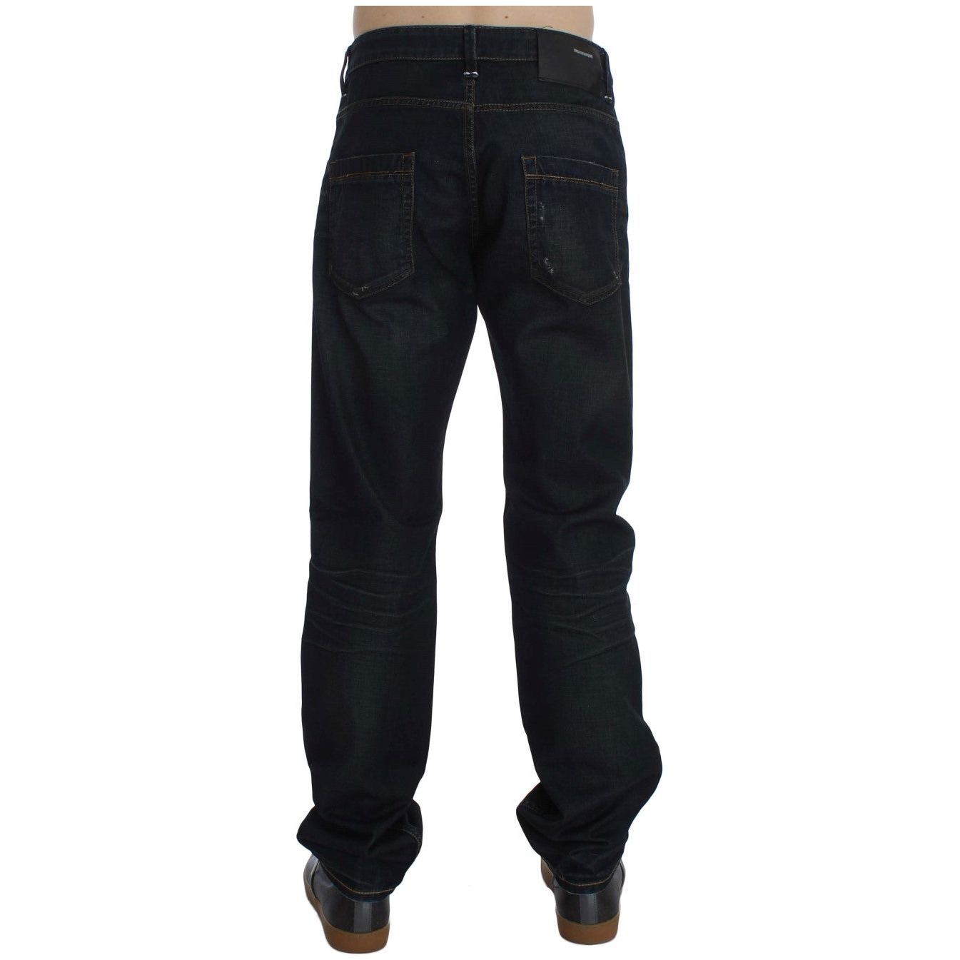 Elegant Straight Fit Dark Blue Jeans