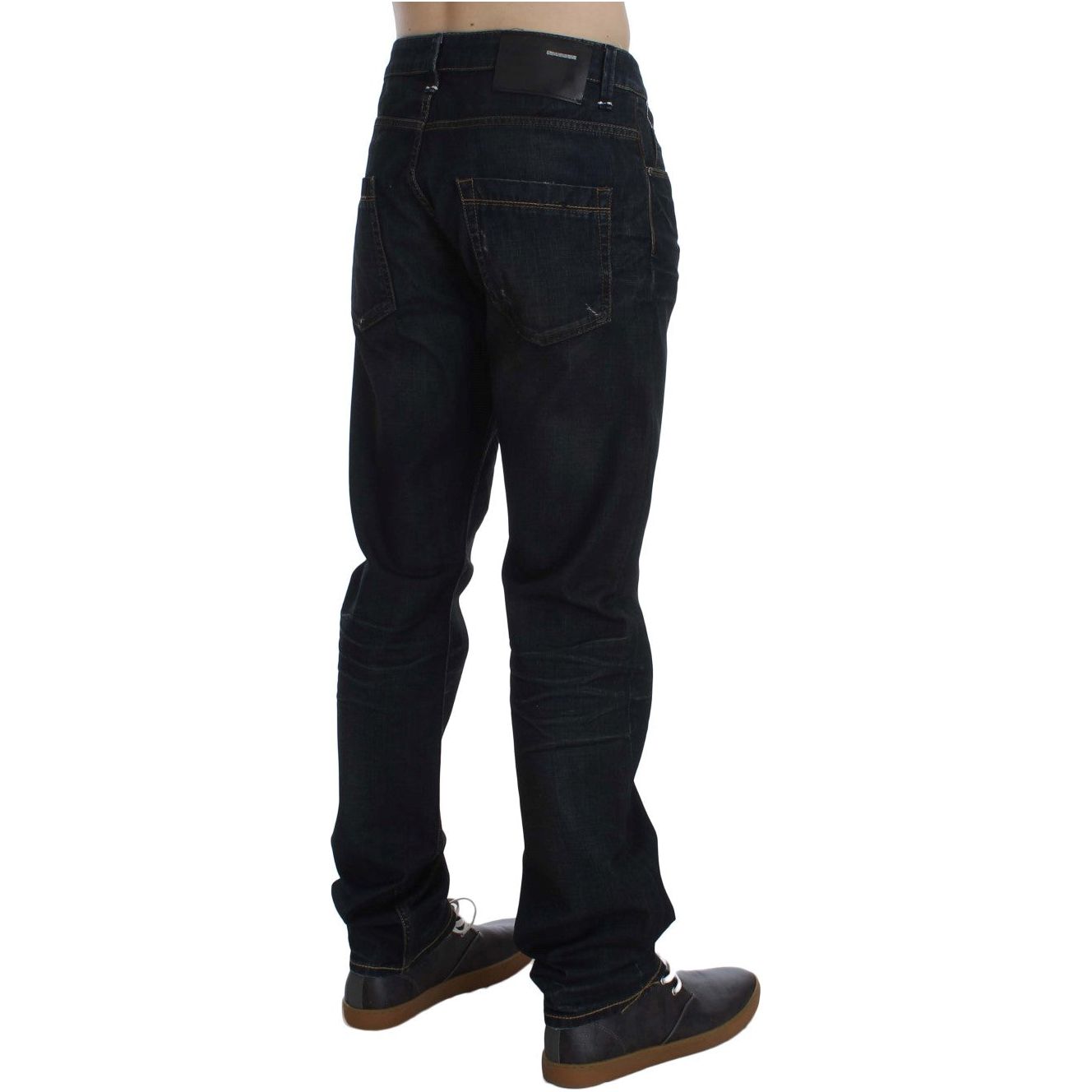 Elegant Straight Fit Dark Blue Jeans